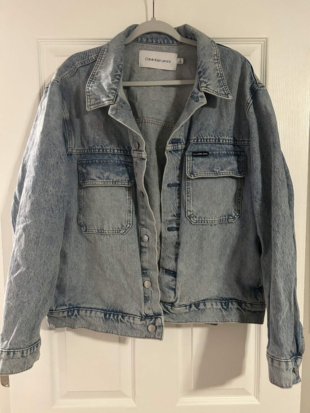 Calvin Klein Jeans Light Wash Oversized Denim Trucker Jacket L